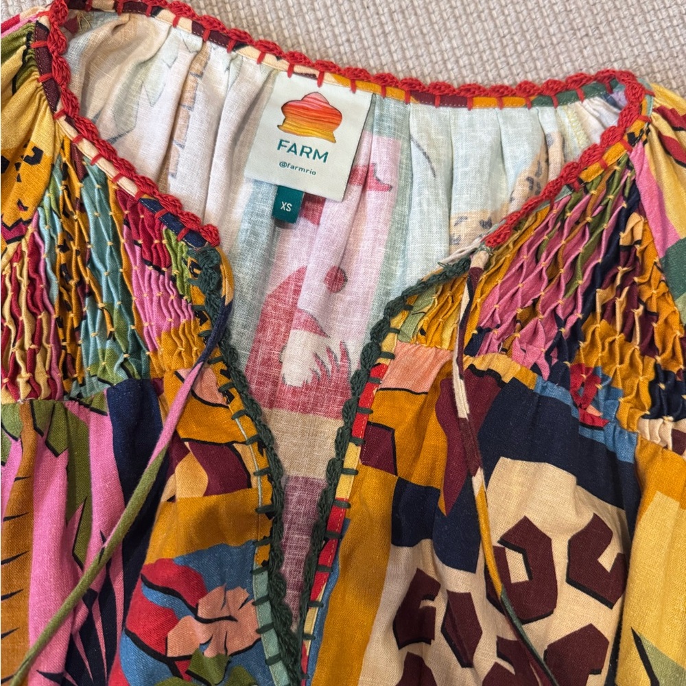 FARM Rio Tropical Patchwork Tunic XS - Picture 2 of 6